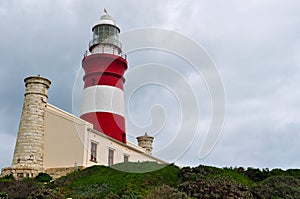 South Africa, Western Cape, Cape Agulhas, lighthouse, stormy weather