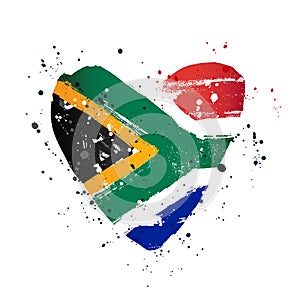 South African flag in the form of a big heart