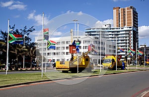 South African Flags Being Erected At Half-Mast