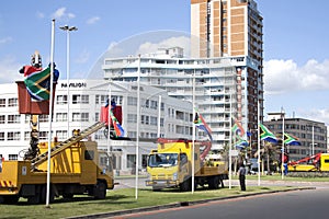 South African Flags Being Erected At Half-Mast
