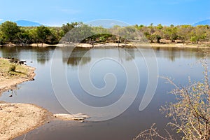 South african landscape and river in UAR