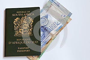 South African Passport with Currency Notes