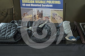 South African Police K9 training gear, bitework