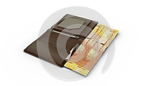 South African Rand notes in wallet