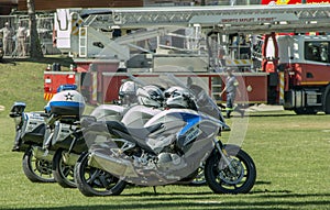 South African Traffic Police Motorbikes in a row