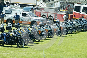 South African Traffic Police Motorbikes in a row