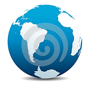 South America and Africa Global World Planet Earth Icon