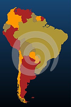 South America (coloured) photo