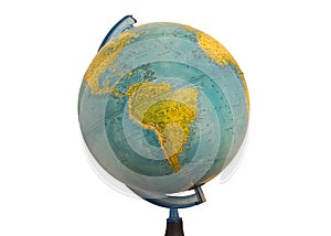 South America earth globe map