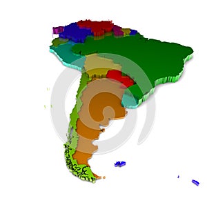 South america map photo