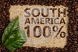 South America origin of coffee concept