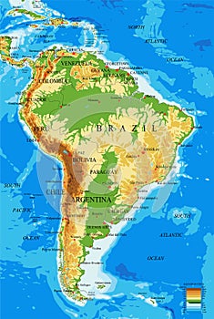 South America-physical map