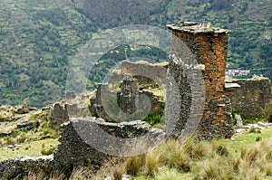 South America, Piruro pre Columbian ruins near Tantamayo in Peru