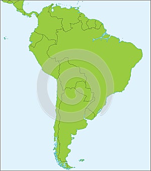 South America political map photo