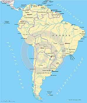 South America Political Map photo