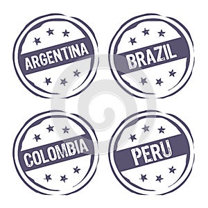 South america rubber stamp