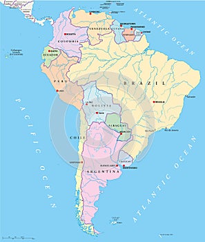 South America Single States Map photo