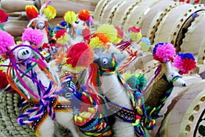 South America souvenir, wool lama figures photo