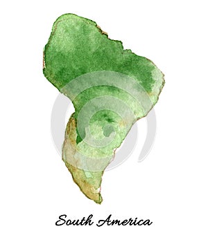 South America watercolor hand drawn clip art