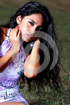 South American brunette hair model