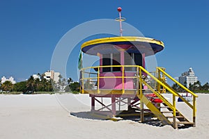 South Beach lifeguard hut in Miami, Florida