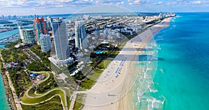 South Beach, Miami Beach. Florida. Aerial view.
