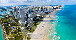 South Beach, Miami Beach. Florida. Aerial view. photo