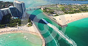 South Beach, Miami Beach. Florida. Haulover Park. Aerial video