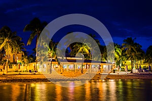 South Beach at night, in Key West, Florida.