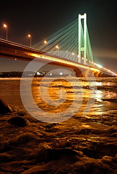 South Bridge at Night, Kiev, UA