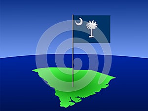 South Carolina with flag