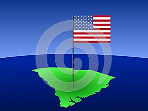 South Carolina with flag