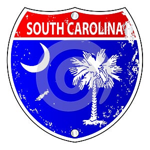 South Carolina Flag Icons As Interstate Sign