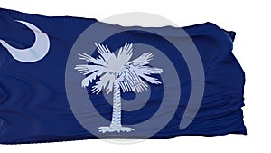 South Carolina Flag isolated on white background. 3d illustration