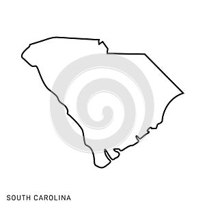 South Carolina Map Outline Vector Design Template. Editable Stroke