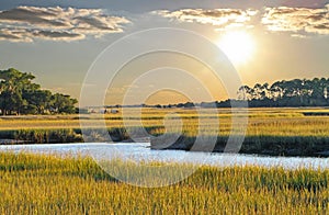 South Carolina Salt Marsh at Sunset