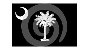 South Carolina SC State Flag. United States of America. Black and white EPS Vector File