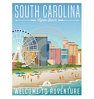 South Carolina travel poster or sticker photo