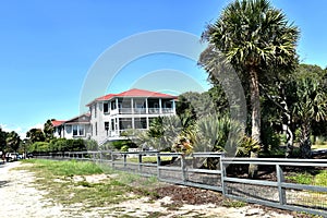 South caroline isle palms typical  beachfront houses photo