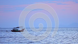 South China Sea With Fishing Boat Stock Footage