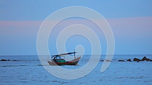 South China Sea With Fishing Boat Stock Footage