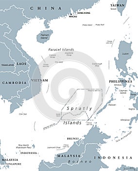 South China Sea Islands political map