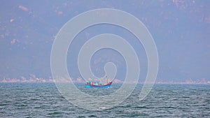 South China sea wooden fishing boat Vietnam