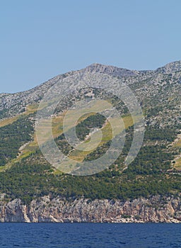 The south coast of the Croatian isle Hvar