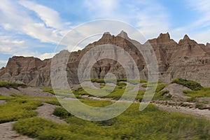 South Dakota Badlands Range with sky