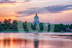 South Dakota Capital Building at Sunset