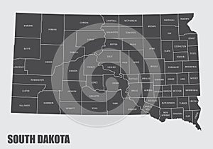 South Dakota County Map