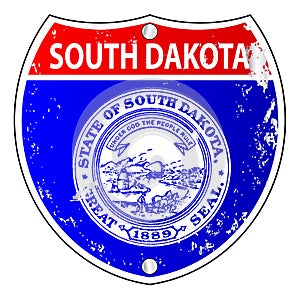 South Dakota Flag Icons As Interstate Sign