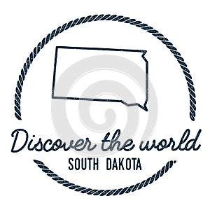 South Dakota Map Outline. Vintage Discover the.