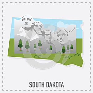 south dakota map sticker. Vector illustration decorative design photo